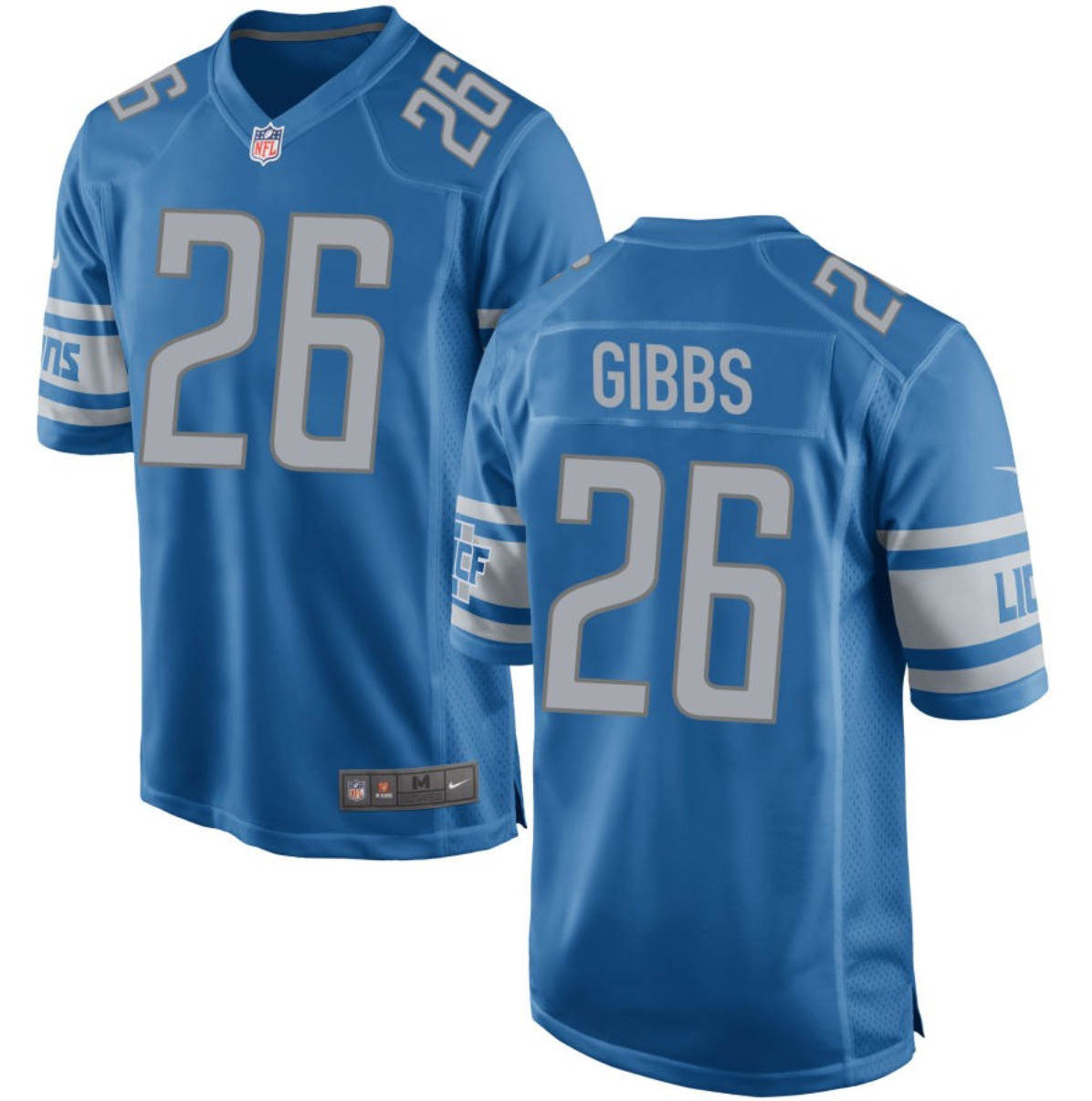 Detroit Lions #26 Jahmyr Gibbs Nlue 2023 Draft Stitched Game Jersey